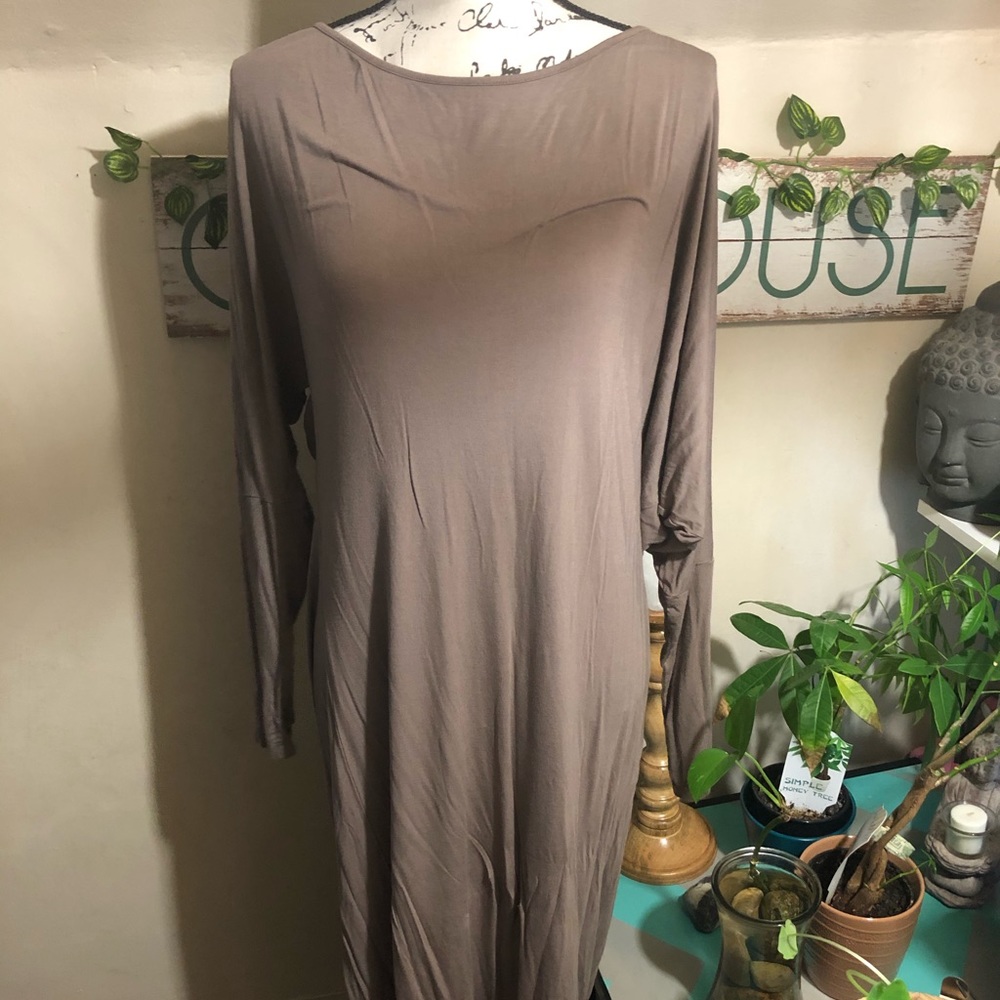 Asymmetrical Long Sleeve Knit Dress